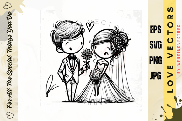 C310 Vectors: Crafting Elegant Wedding & Love Designs