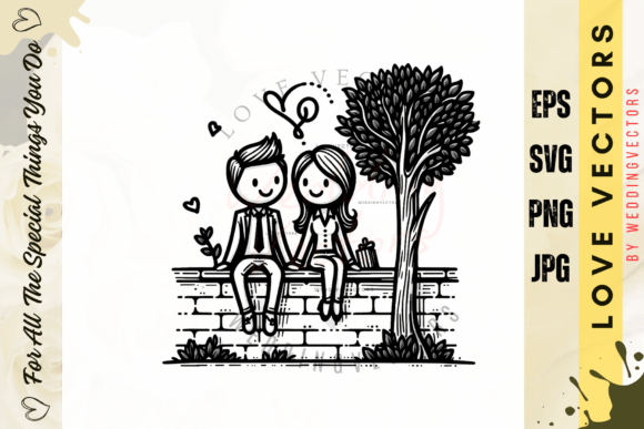 Capturing Romance: The Elegance of Wedding Couple & Love Vectors