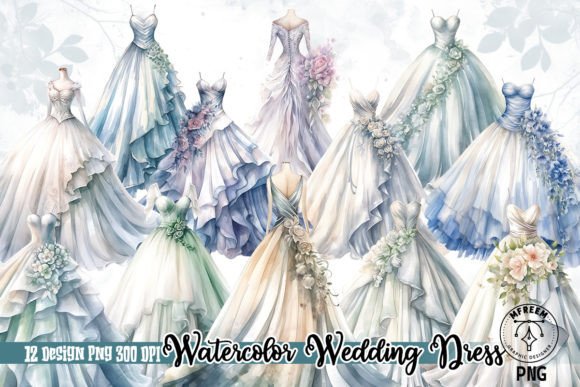 Effortless Elegance: Designing with Watercolor Wedding Dress Sublimation