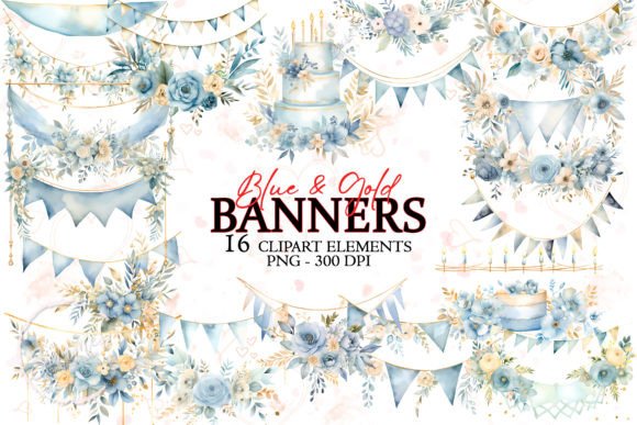 Elegant Blue and Gold Watercolor: A Creative Asset Guide