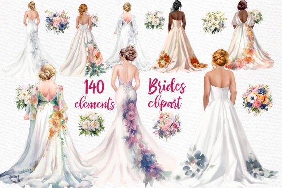 Elegant Hand-Painted Watercolor Elements for Your Wedding Designs