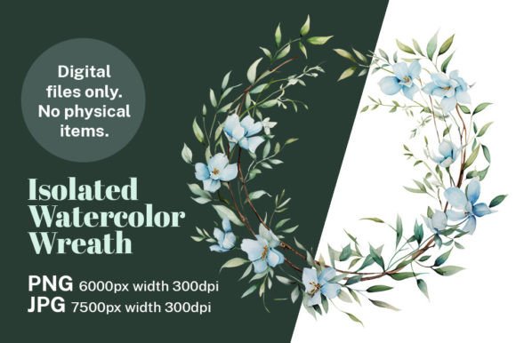 Isolated Blue Xmas Wreath Wedding PNG: A Design Essential