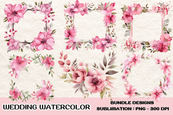 Pink Flowers Wedding Sublimation PNG: A Designer's Floral Toolkit