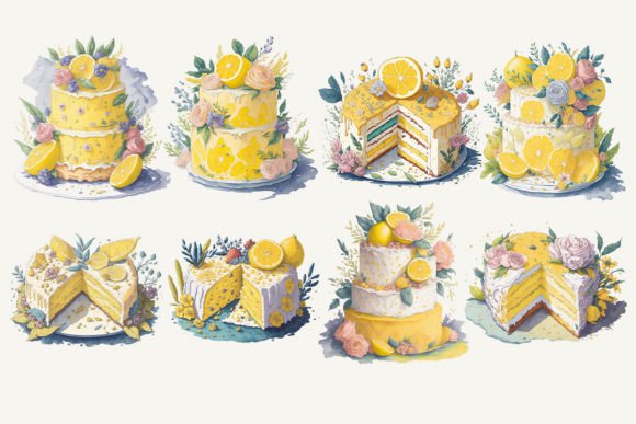 Sweeten Your Projects with Wedding Lemon Cake Cliparts