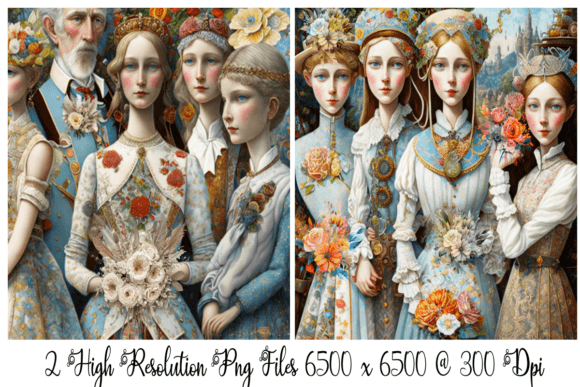 The Wedding Party Set of 2: Artful Watercolor Portraits for Your Designs