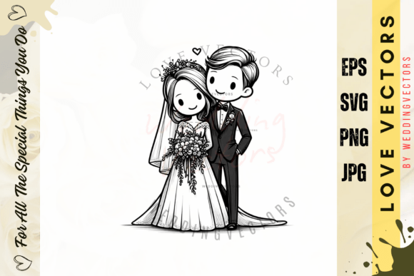 Wedding Couple and Love Vectors - C2665: A Modern Love Story