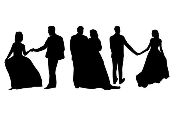 Wedding Couple Silhouettes Vector: Your Design Toolkit